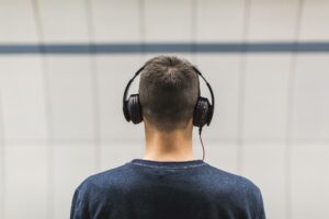 Listening to a podcast